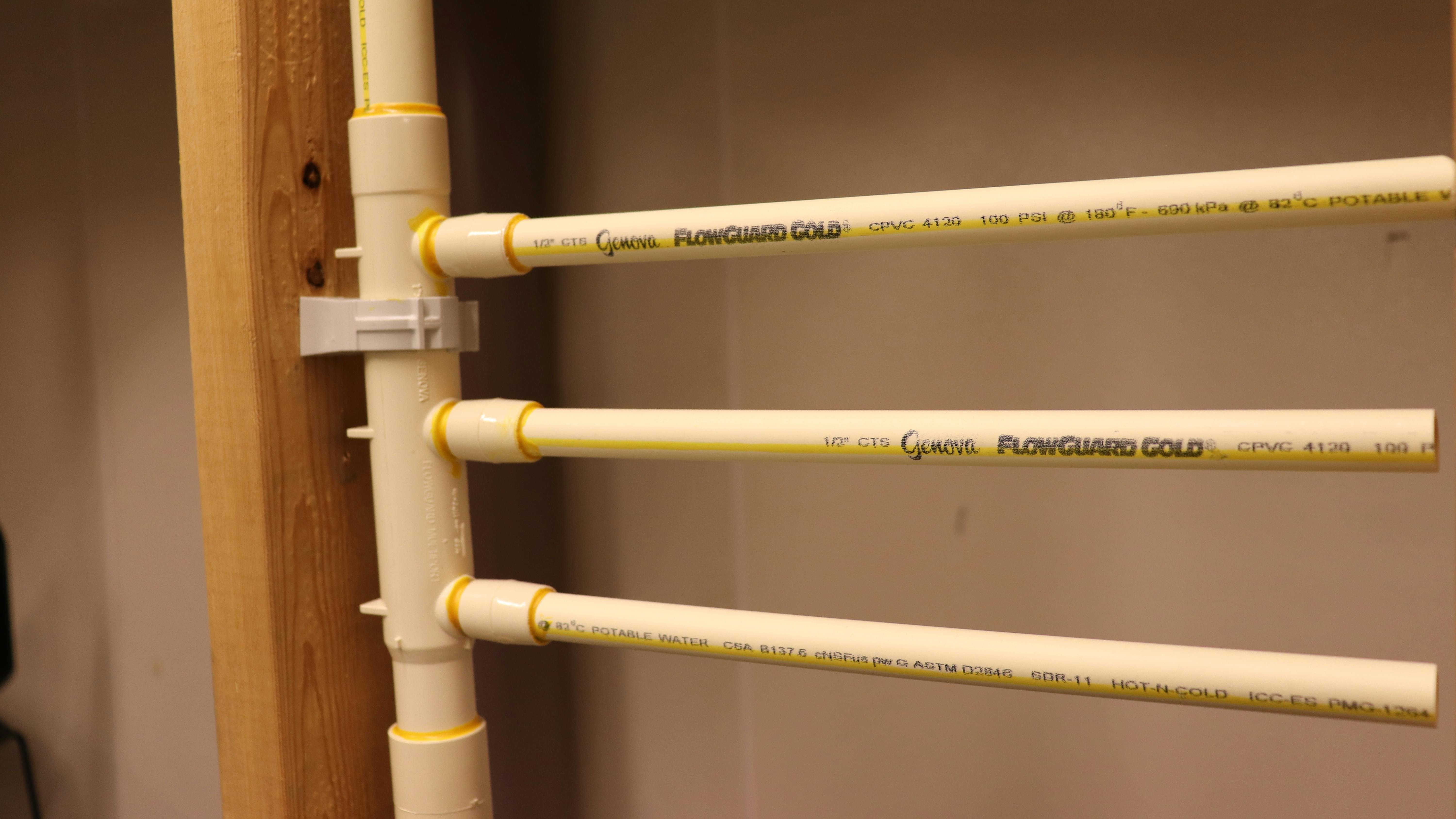 Installed CPVC pipe.