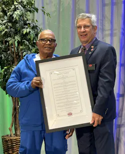 94-year-old James Lindsey of Lindsey Brothers Plumbing and Heating in Norfolk, Va., was recognized for his contributions to PHCC and the industry. 94-year-old James Lindsey of Lindsey Brothers Plumbing and Heating in Norfolk, Va., was recognized for his contributions to PHCC and the industry.