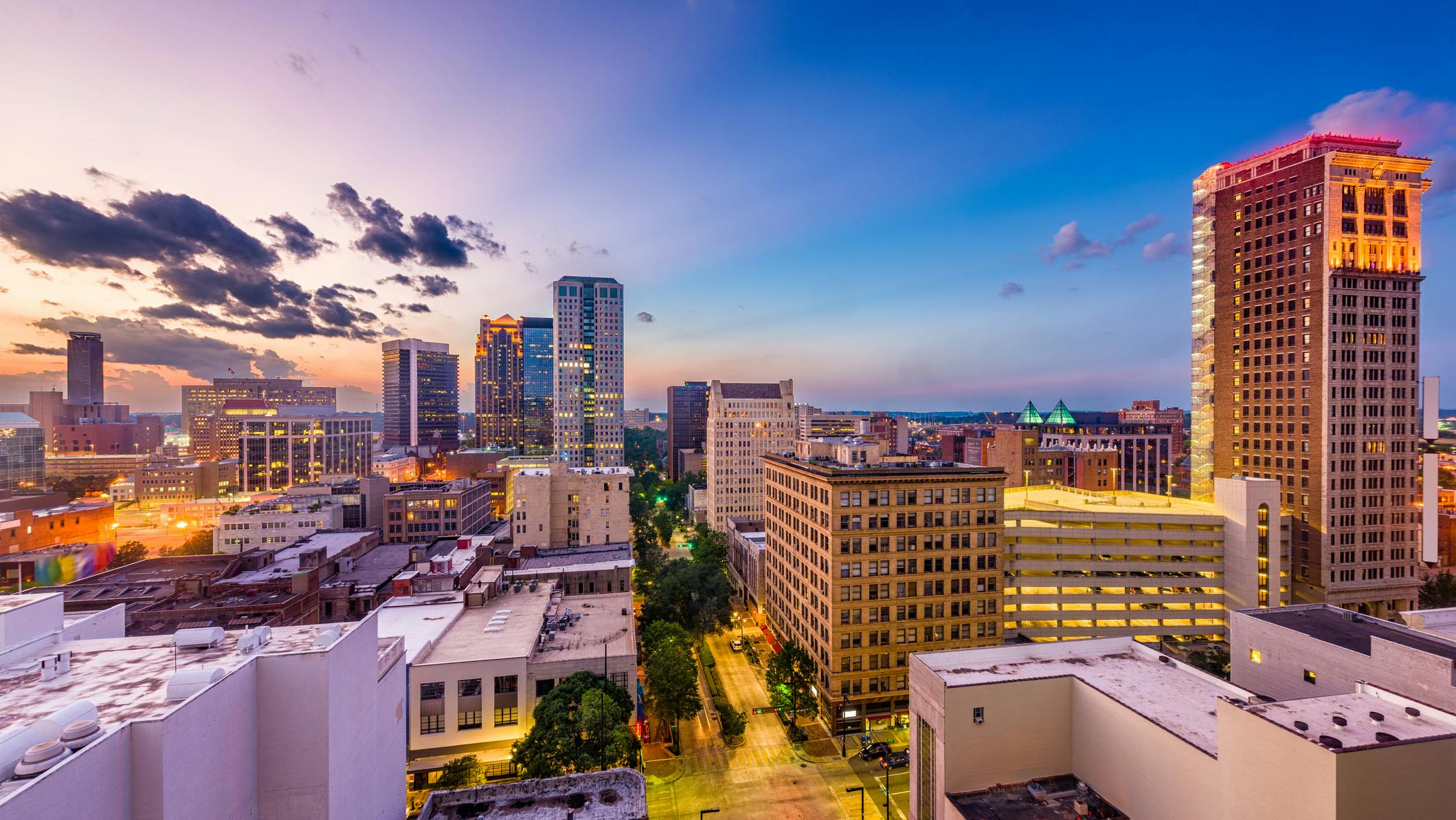 Skyline view of Birmingham, Alabama - The Magic City.