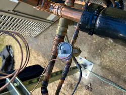 Press for water lines and brazing for refrigerant lines. Press for water lines and brazing for refrigerant lines.