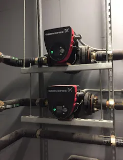 Lead Lag geothermal loop circulators with pressure sensing. Lead Lag geothermal loop circulators with pressure sensing.