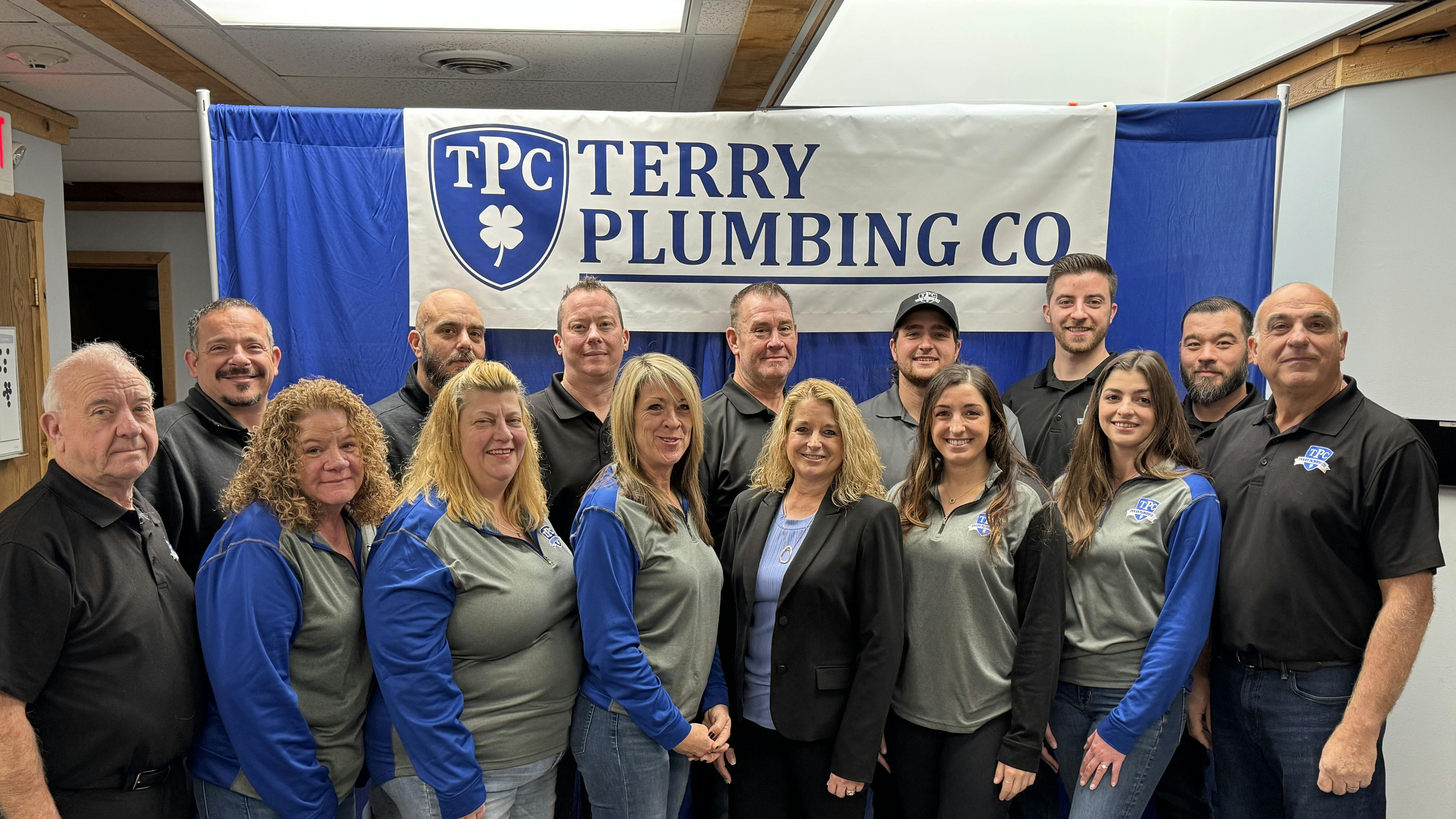 A group shot of the Terry Plumbing Co. team.