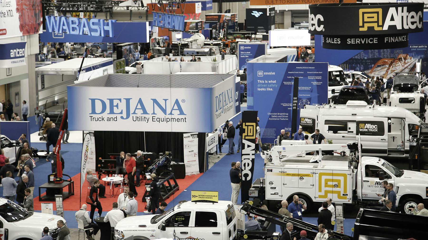 An aerial shot of the exhibit floor at Work Truck Week 2025.