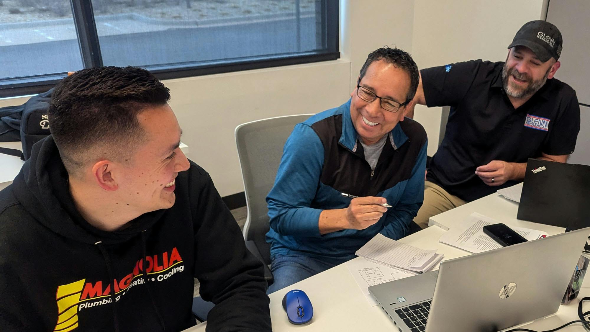 Attendees work in small groups at the 2025 PHCC Essentials of Project Management class conducted March 19-22, 2025 at the Viega Seminar Center in Broomfield, Colorado.