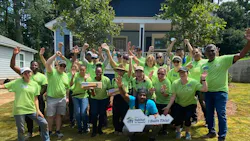 Dozens of Rheem's metro-Atlanta based employees volunteered in the building and landscaping process. Dozens of Rheem's metro-Atlanta based employees volunteered in the building and landscaping process.