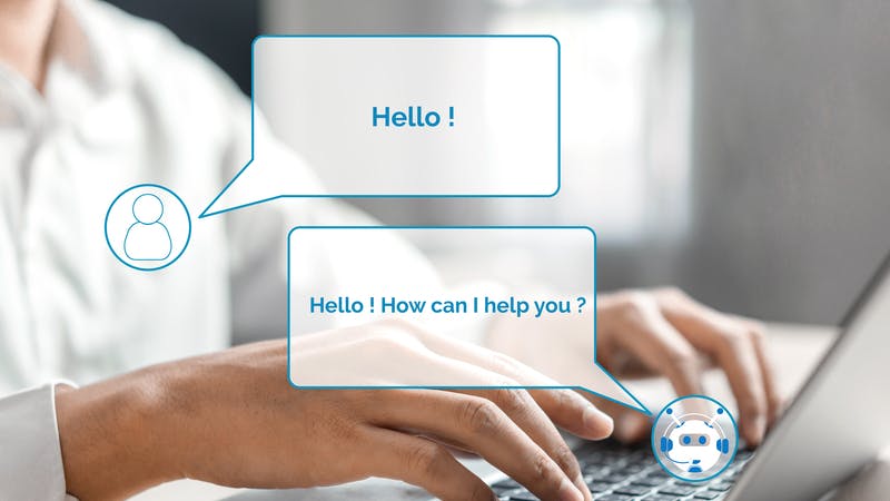 Digital customer service application concept.