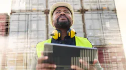 Contractor on laptop. Contractor on laptop.