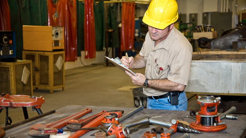 Man taking inventory.