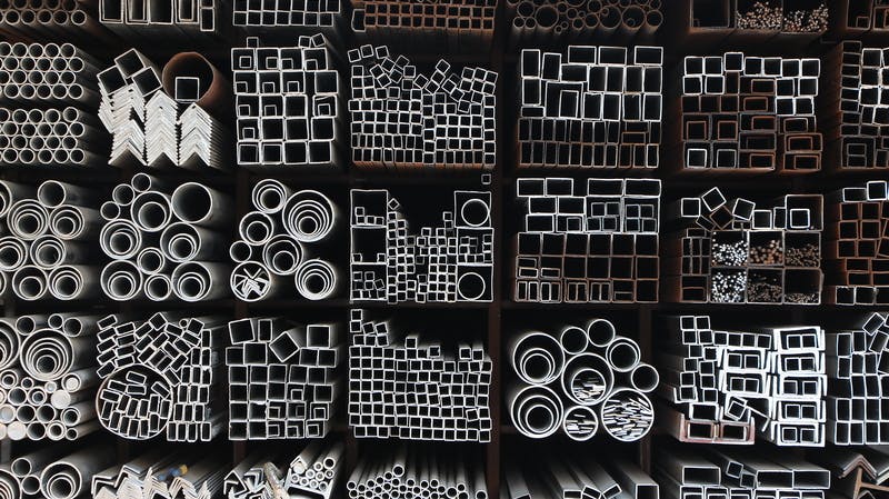 assortment of steel pipes