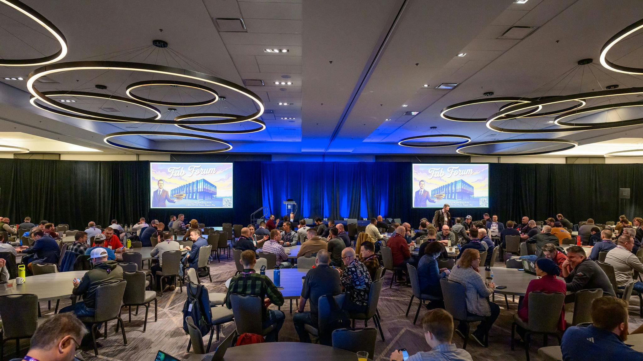 Attendees gather for one of the conference's general sessions.