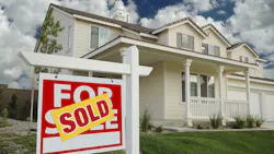 For Sale Sign and House. For Sale Sign and House.