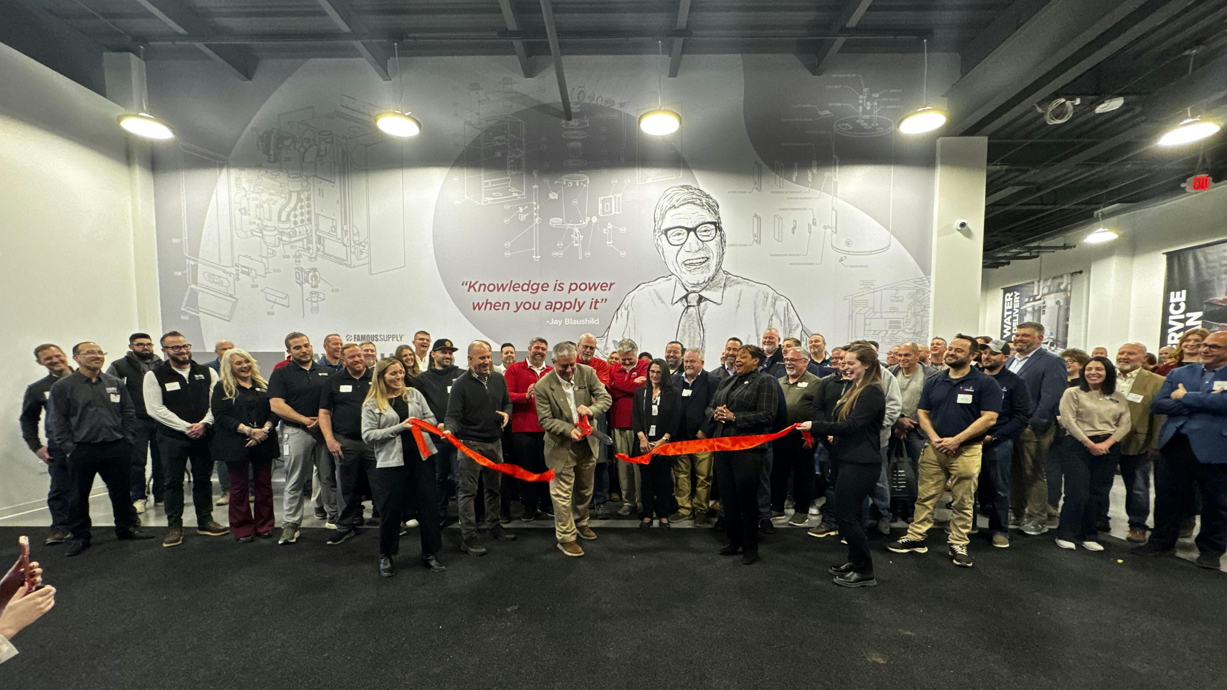 The ribbon cutting ceremony at the new Maple Heights training center.