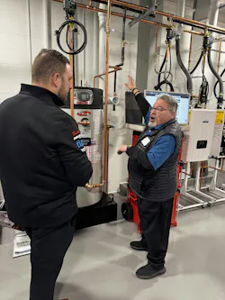 The center includes 12 fully equipped, hands-on training labs, including a water heater lab. The center includes 12 fully equipped, hands-on training labs, including a water heater lab.