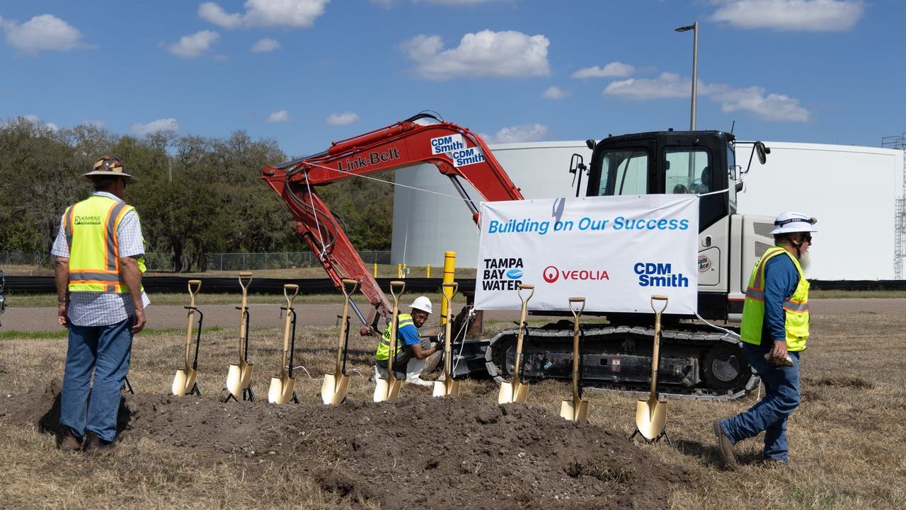 Getting ready for the official groundbreaking ceremony.