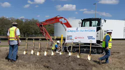 Getting ready for the official groundbreaking ceremony. Getting ready for the official groundbreaking ceremony.
