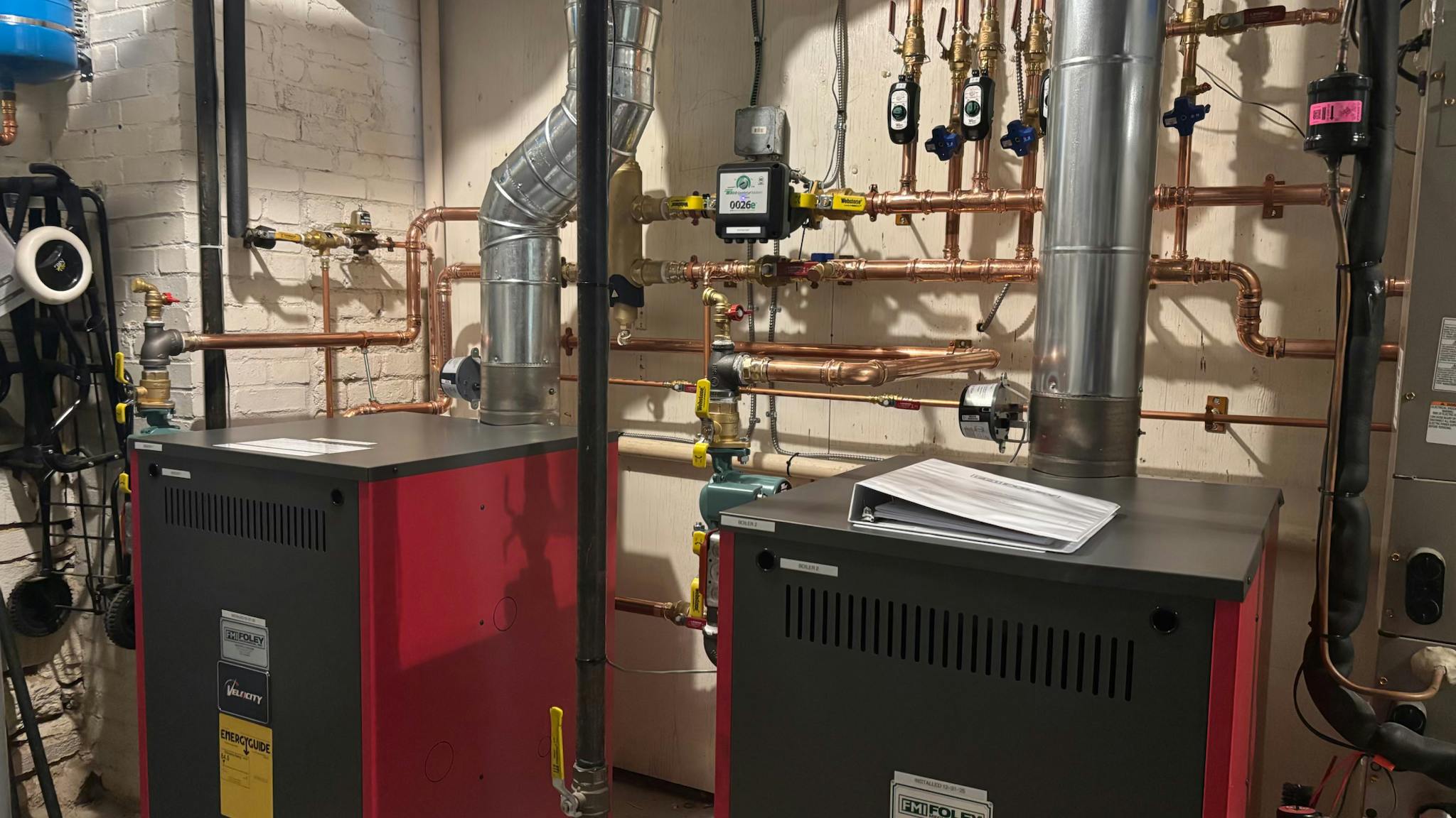 A view of the finished mechanical room.