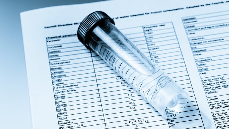 Water quality testing.