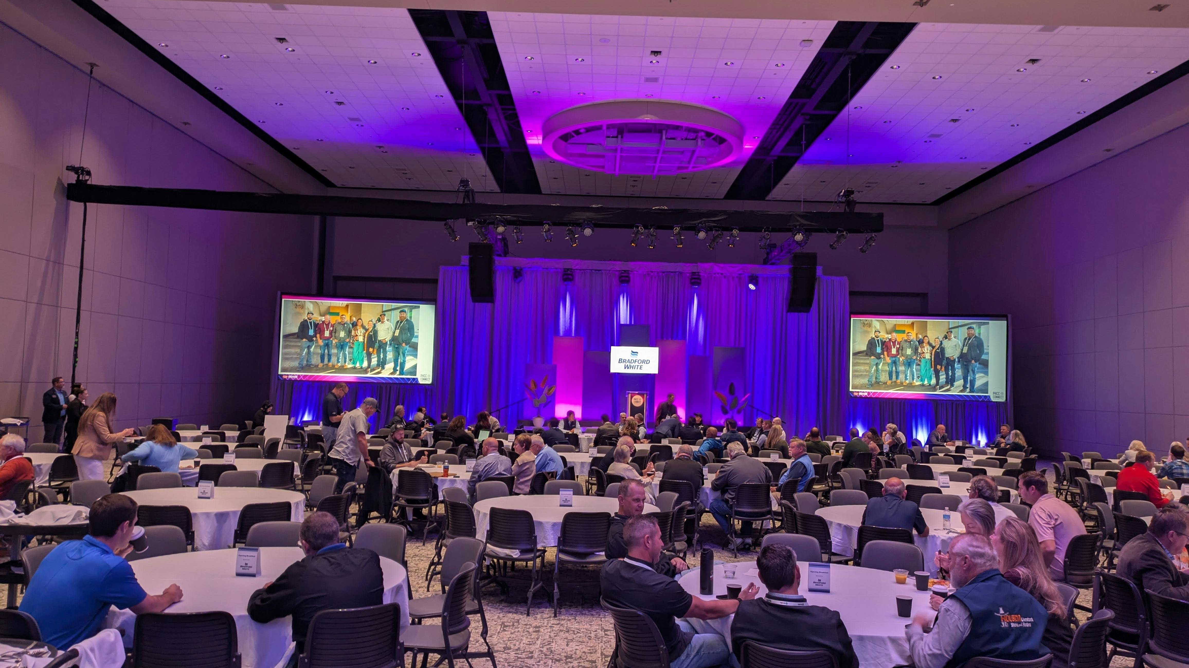 A view from the awards presentation breakfast at PHCC CONNECT 2025 in Grand Rapids, MI.
