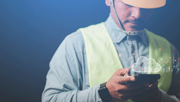 engineer-on-smart-phone-accessing-manufacturing-data