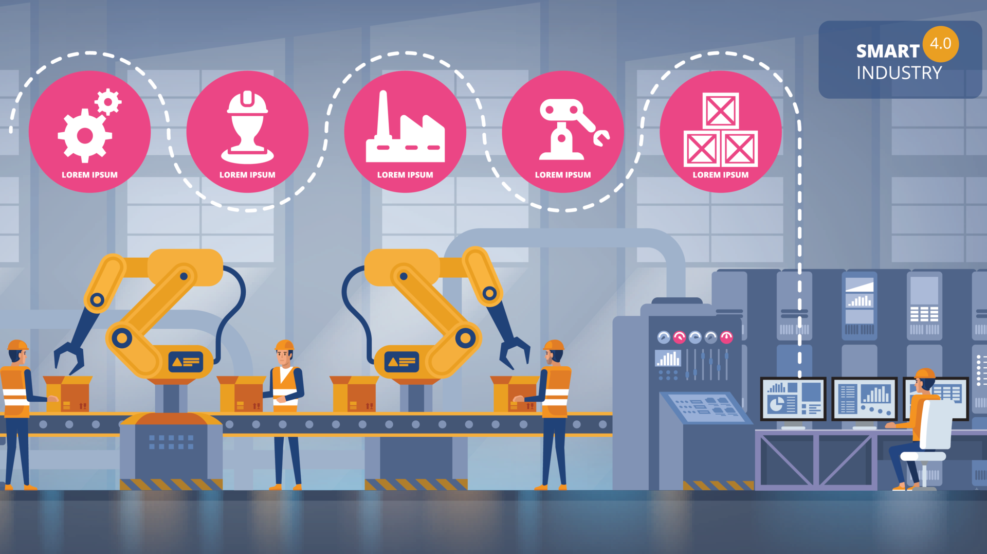 Illustration Of Machine Operator Interface