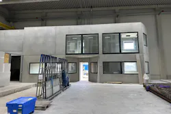 The Menzel Elektromotoren plant is progressing towards on-schedule completion. The test field cabin includes a customer lounge. The Menzel Elektromotoren plant is progressing towards on-schedule completion. The test field cabin includes a customer lounge.