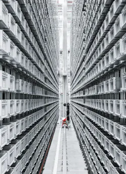 Figure 4: If Festo Mason’s 208,000 storage bins in the AS/RS were lined up end to end, the line of bins would stretch about 35 miles. Figure 4: If Festo Mason’s 208,000 storage bins in the AS/RS were lined up end to end, the line of bins would stretch about 35 miles.