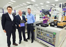 Adrian Ellam, CEO of Invertek Drives, with Rhydian Welson, sales and marketing director, and Glyn Jones, technical director. Adrian Ellam, CEO of Invertek Drives, with Rhydian Welson, sales and marketing director, and Glyn Jones, technical director.