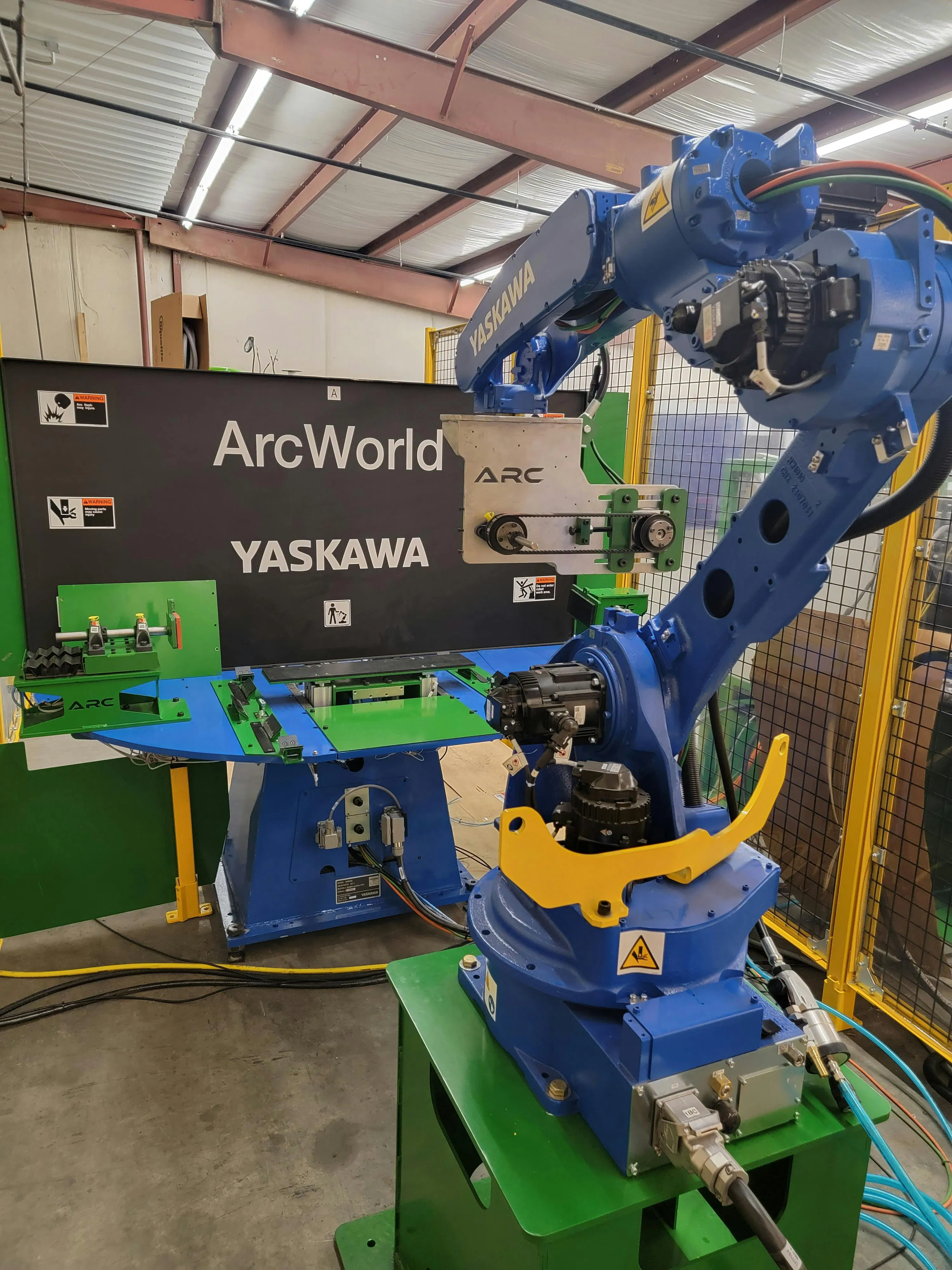 Figure 3: ARC worked with manufacturer Viking to install a robot buffing system with a turntable system that works with operators to load and unload materials. Figure 3: ARC worked with manufacturer Viking to install a robot buffing system with a turntable system that works with operators to load and unload materials.