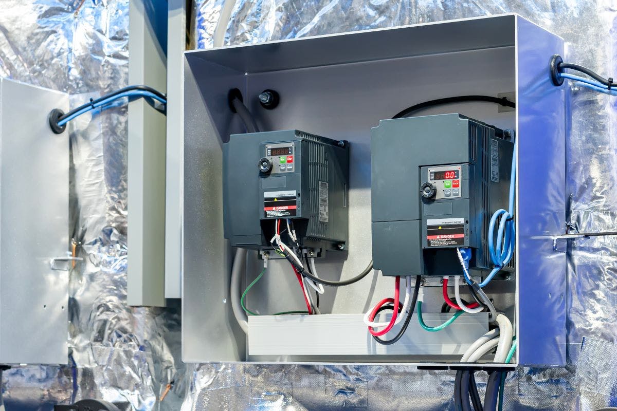 Close up inverter or variable speed drive for control speed