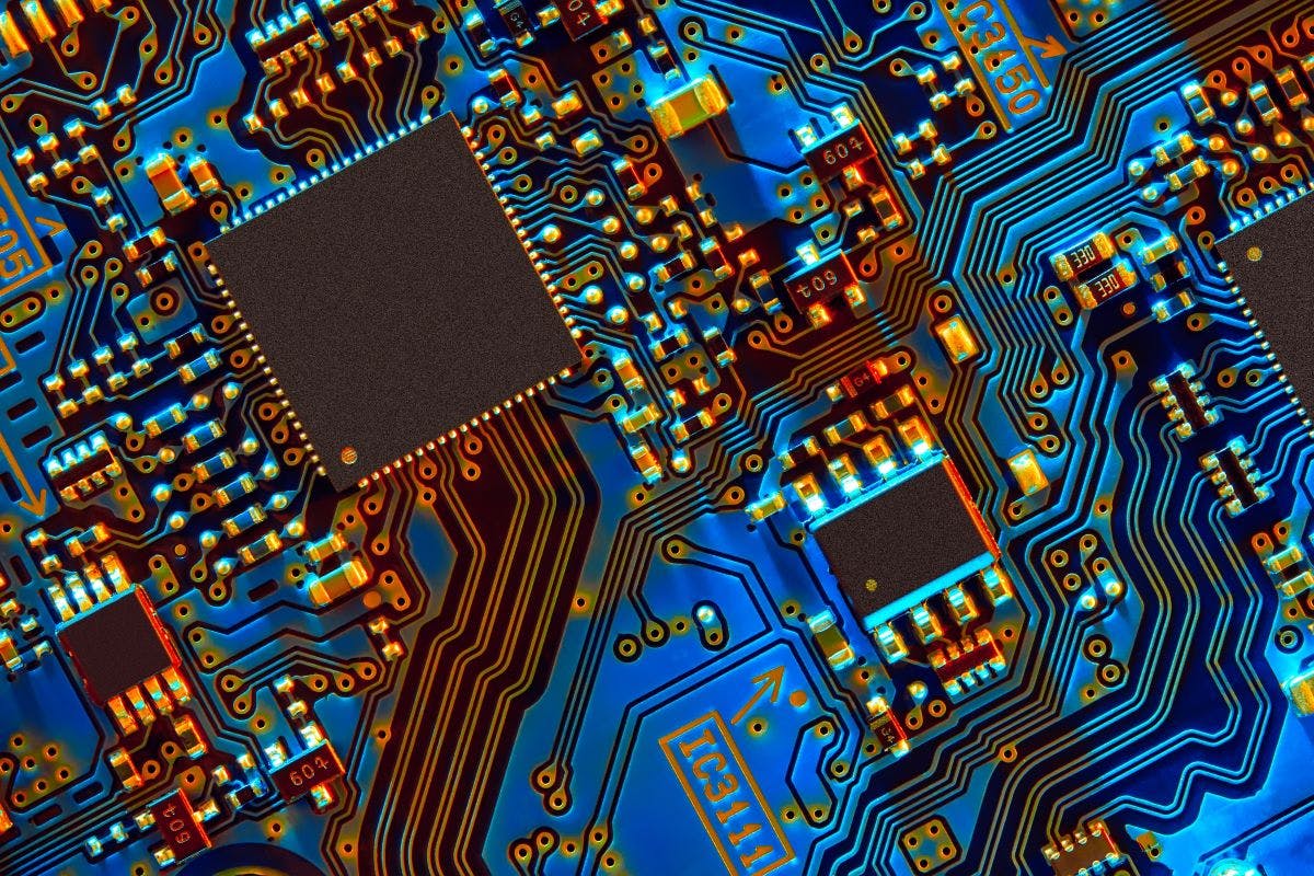 Electronic circuit board close up