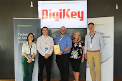 DigiKey and Sensirion leadership teams celebrate DigiKey receiving the 2025 Distribution Excellence Award—High Service Level from Sensirion. Pictured from left: Gina Greco, Sean Sorteberg, Jason Gums, Diane Haynes and Andres Laib. DigiKey and Sensirion leadership teams celebrate DigiKey receiving the 2025 Distribution Excellence Award—High Service Level from Sensirion. Pictured from left: Gina Greco, Sean Sorteberg, Jason Gums, Diane Haynes and Andres Laib.
