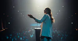 Personal Growth Keynote Speaker Delivering a Motivational Speech on Stage Personal Growth Keynote Speaker Delivering a Motivational Speech on Stage