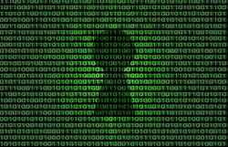 Glowing computer binary code and keyhole. Cyber security concept. Glowing computer binary code and keyhole. Cyber security concept.