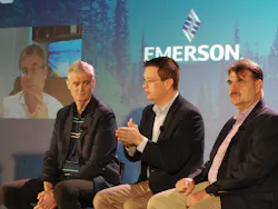 A virtual Stefan Lepecki, CEO of Braskem Idesa (leftmost), joined Emerson Chief Sustainability Officer Mike Train; Dustin Olson, CEO of PureCycle Technologies; and Roman Wolff, vice president of engineering, Origin Materials to discuss how their companies are leveraging digital technologies to advance the sustainability of their organizations—and society. A virtual Stefan Lepecki, CEO of Braskem Idesa (leftmost), joined Emerson Chief Sustainability Officer Mike Train; Dustin Olson, CEO of PureCycle Technologies; and Roman Wolff, vice president of engineering, Origin Materials to discuss how their companies are leveraging digital technologies to advance the sustainability of their organizations—and society.