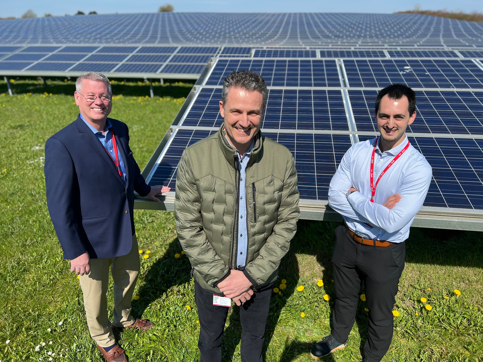 On the Danfoss solar project, (l. to r.) Rodney Mumm, head of Danfoss Global Services in North America; Soren Revsbech Dam, head of ESG for Danfoss' Global Services Real Estate division; and Leart Berisa, category manager for Danfoss' Global Services division announced the solar power purchase agreement for Danfoss&rsquo; North America facilities as part of the company's ESG commitment.