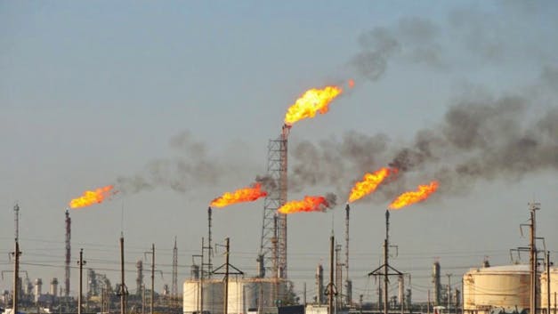 Figure 1: Recent research indicates flaring doesn&rsquo;t burn 99% of vented gases, but only about 95%.