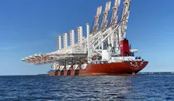 Chinese port cranes on the way to the Port of Baltimore in 2021 Chinese port cranes on the way to the Port of Baltimore in 2021