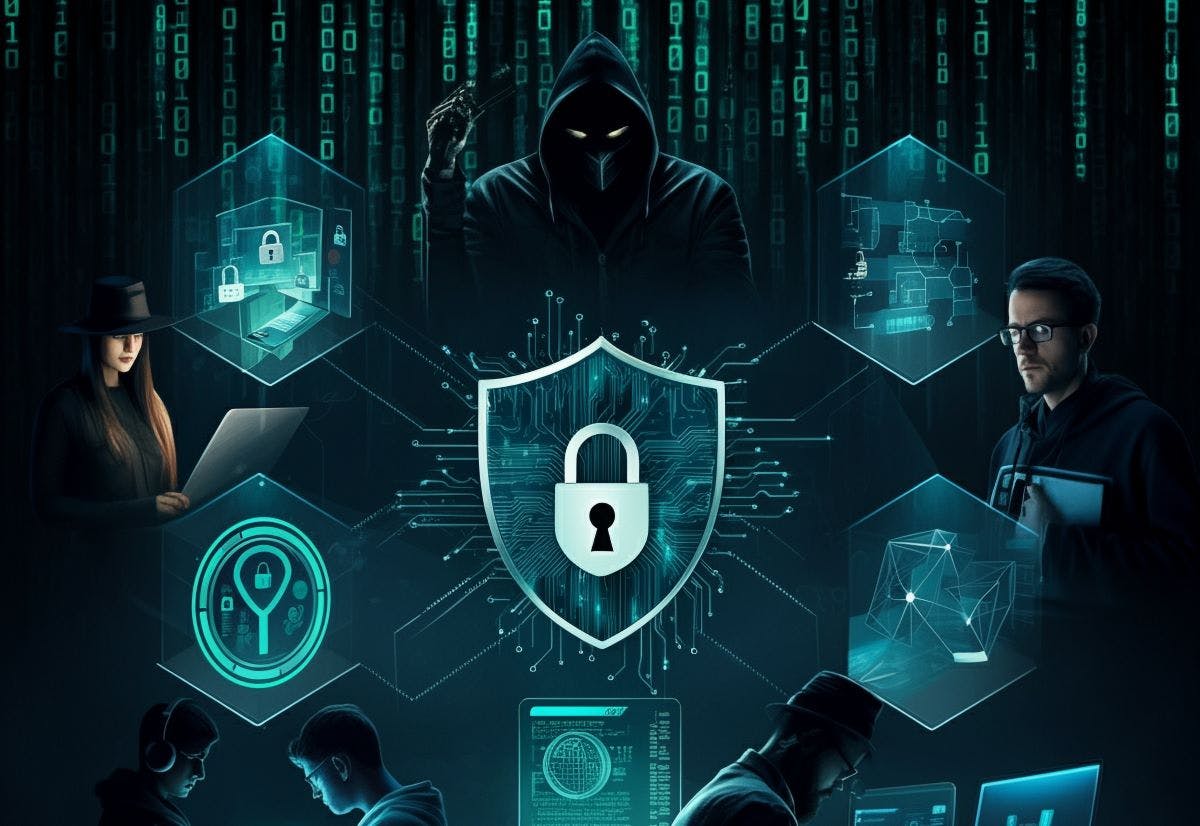 Concept of all sides of cybersecurity