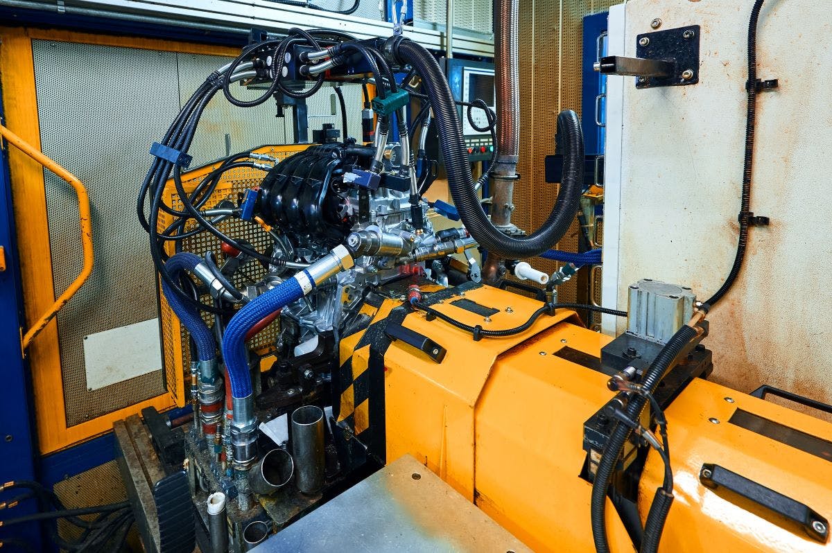 Test bench for testing automotive engines.
