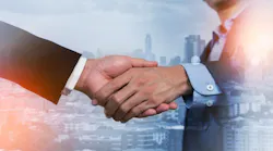 Businessmen making handshake with partner Businessmen making handshake with partner