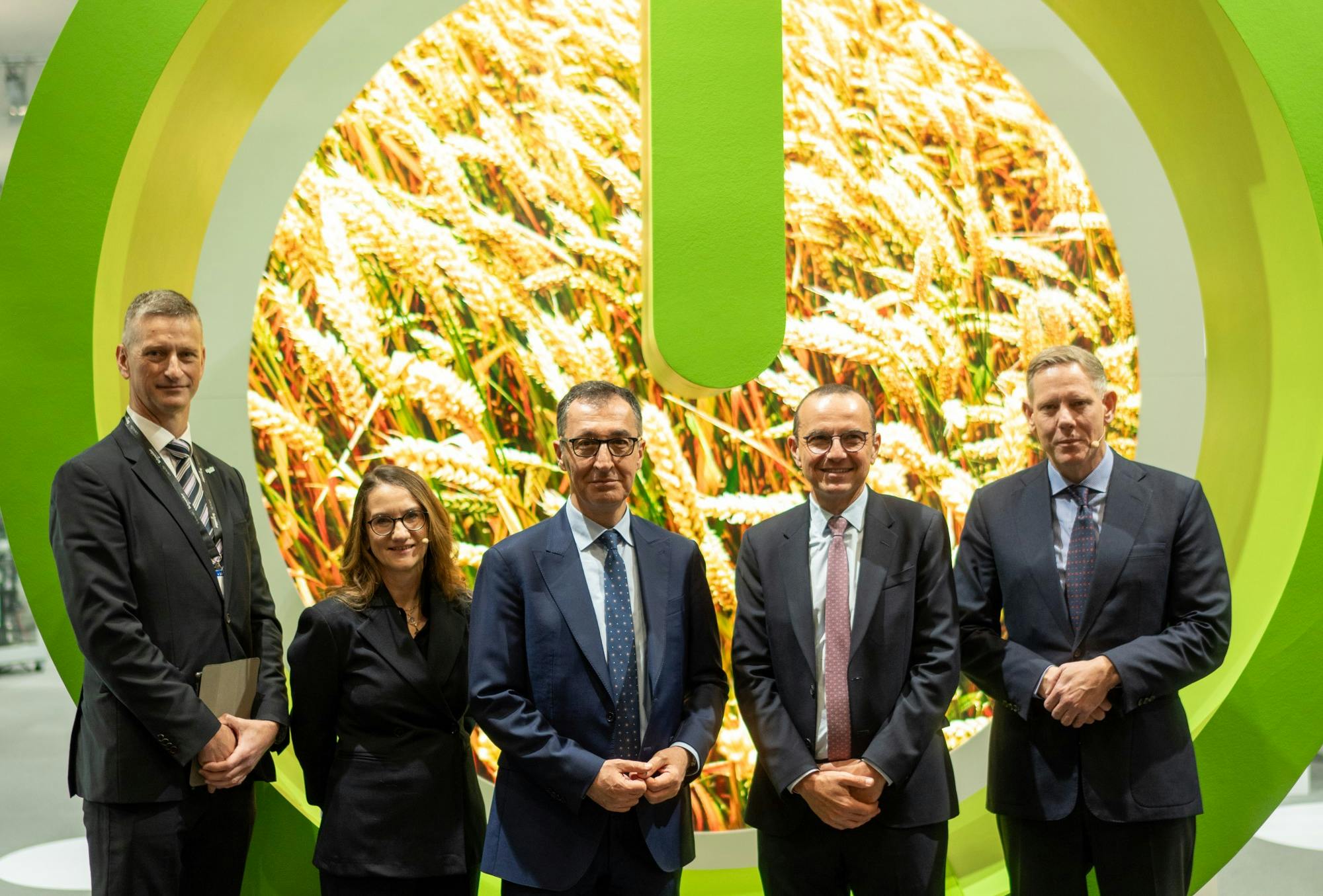 Cem &Ouml;zdemir, Germany's federal minister of food, agriculture, education and research, opened Schneider Electric&rsquo;s Mar. 31 press conference at Hannover Messe, with Schneider Electric's Olivier Blum, CEO, Barbara Frei, EVP of industrial automation, Caspar Herzberg, CEOP of Aveva, and Neil Elliott Smith, CPG president.
