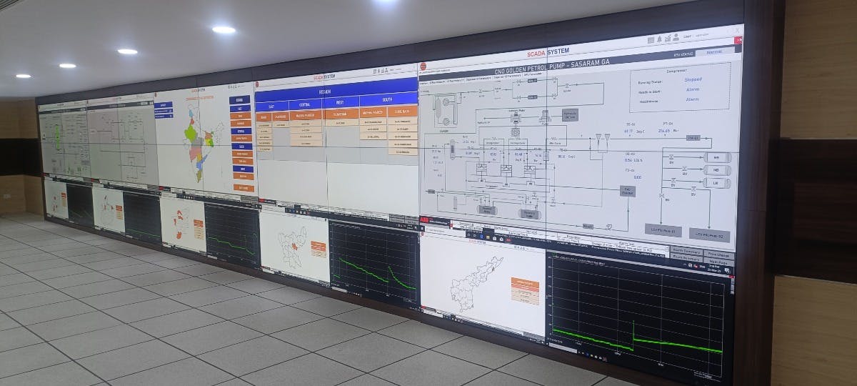 Control room for Centralized Pipeline Information Management System at IndianOil.