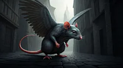 Fantasy cartoon artistic image of a monster that is a sickly black rat with the wings and tail of a pigeon in a medieval alley (AI generated) Fantasy cartoon artistic image of a monster that is a sickly black rat with the wings and tail of a pigeon in a medieval alley (AI generated)