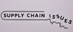 Supply Chain issues concept. Black letters with steel chain. Supply Chain issues concept. Black letters with steel chain.