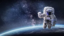 Astronaut in outer space over the planet Earth. Astronaut in outer space over the planet Earth.