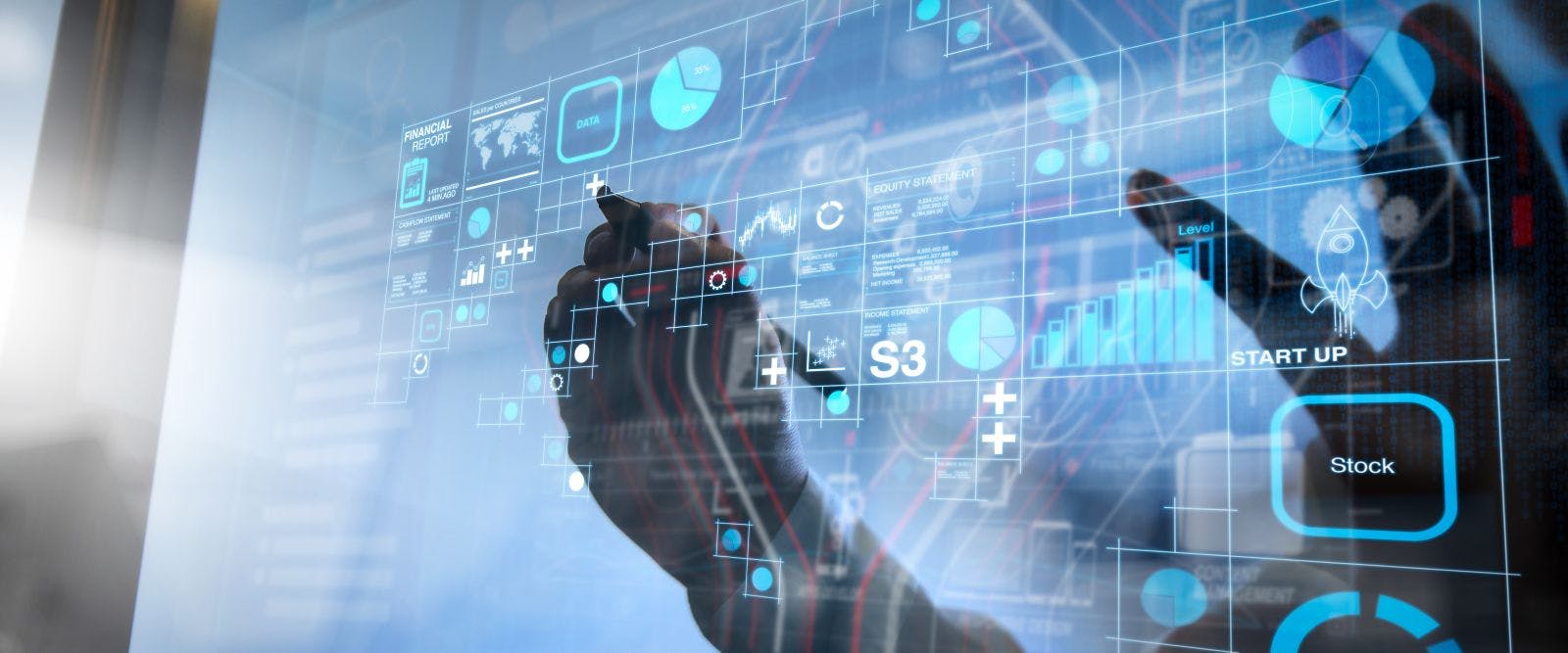 Financial report data of business operations concept