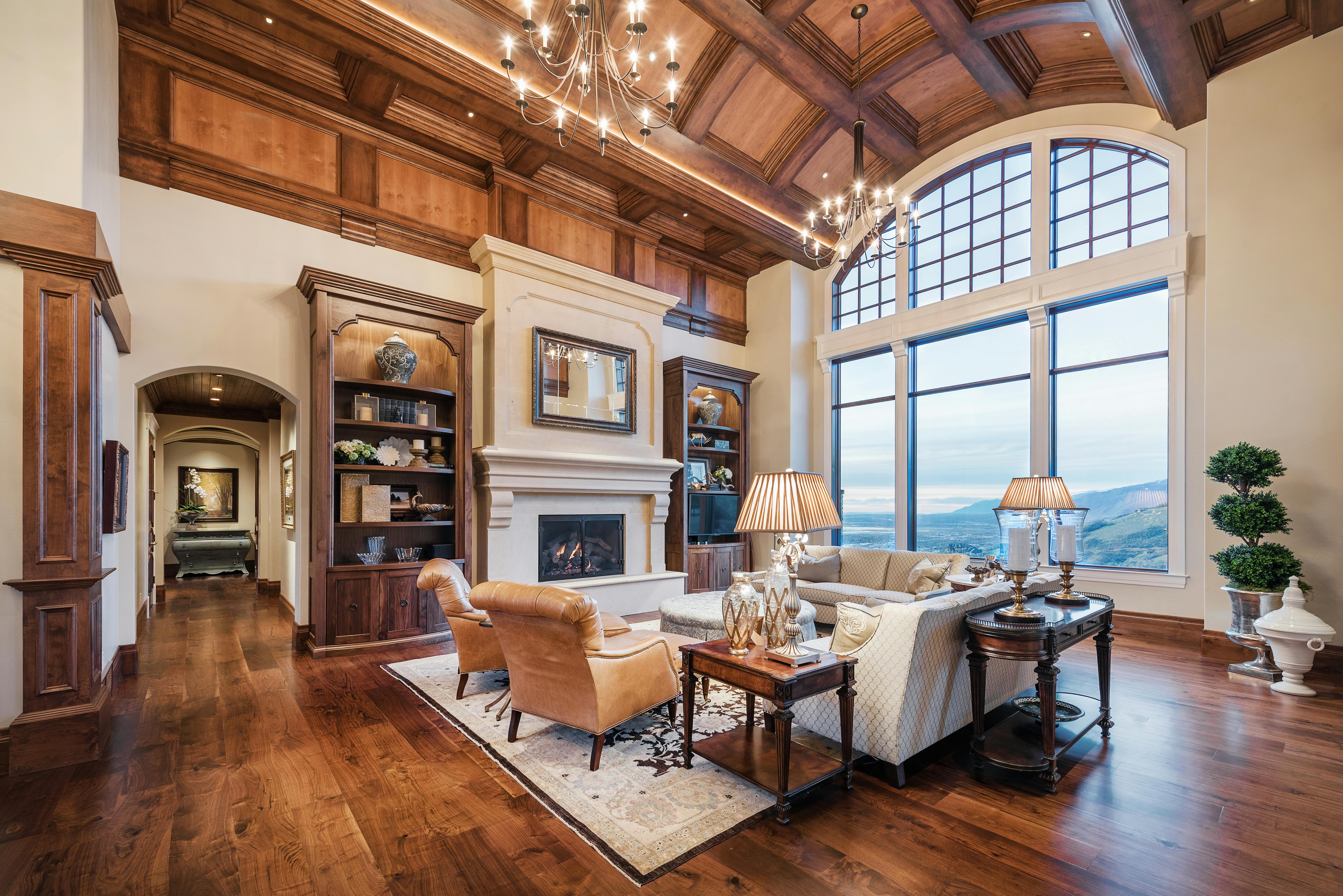 Custom barrel ceiling in great room