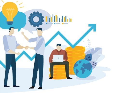 Maximizing-profit-graphic-of-three-men-and-profit-arrow