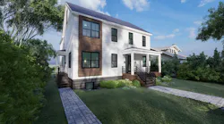 View of the front elevation of the Symbi zero energy-ready house View of the front elevation of the Symbi zero energy-ready house