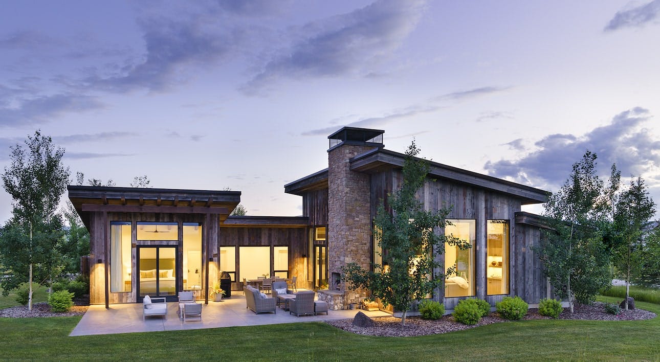 Tributary Residence exterior at dusk